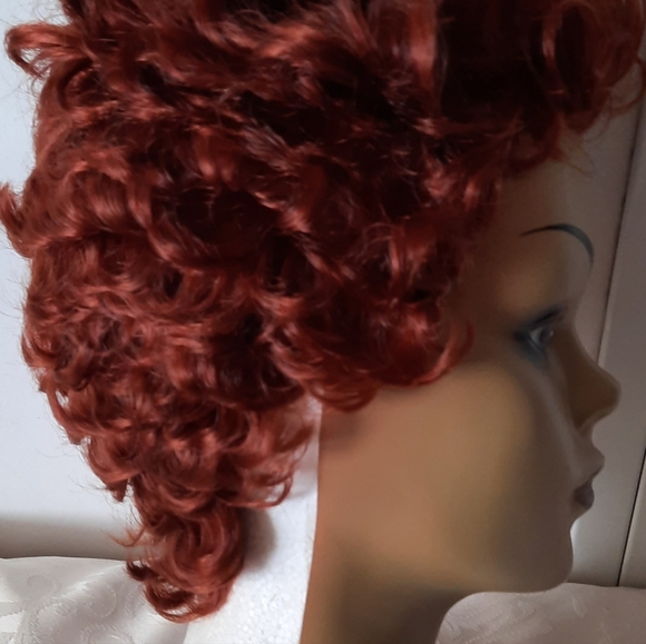 Rust Color Pixi Cut Curly Wig - Picture 3 of 5